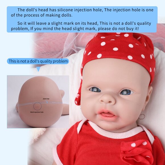 IVITA 20'' Full Soft Body Silicone Newborn Smiling Open Eyes Baby Girl Doll - Picture 6 of 14